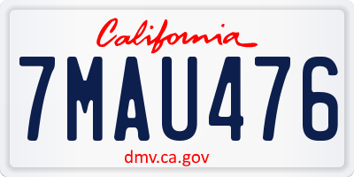 CA license plate 7MAU476