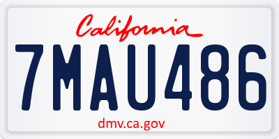 CA license plate 7MAU486