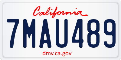 CA license plate 7MAU489