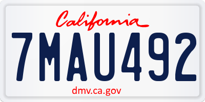 CA license plate 7MAU492