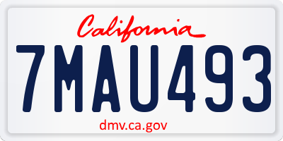 CA license plate 7MAU493