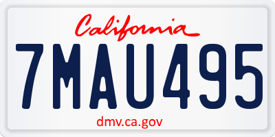 CA license plate 7MAU495