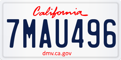 CA license plate 7MAU496