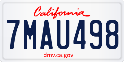 CA license plate 7MAU498