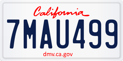 CA license plate 7MAU499