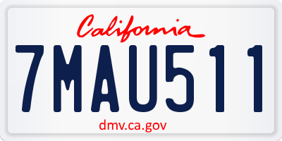 CA license plate 7MAU511
