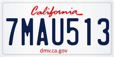 CA license plate 7MAU513