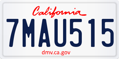 CA license plate 7MAU515