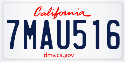 CA license plate 7MAU516
