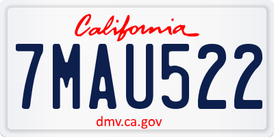 CA license plate 7MAU522