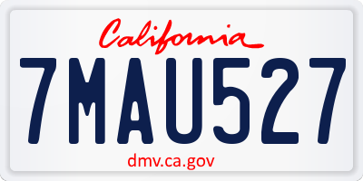 CA license plate 7MAU527