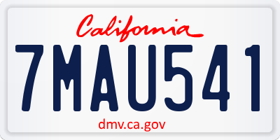 CA license plate 7MAU541