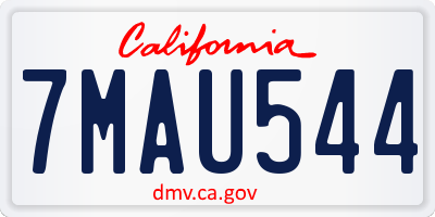 CA license plate 7MAU544