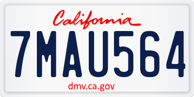 CA license plate 7MAU564