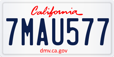 CA license plate 7MAU577