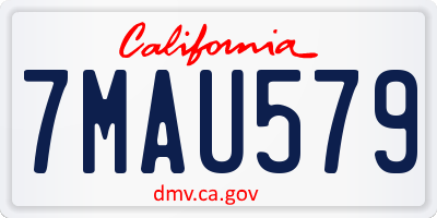 CA license plate 7MAU579