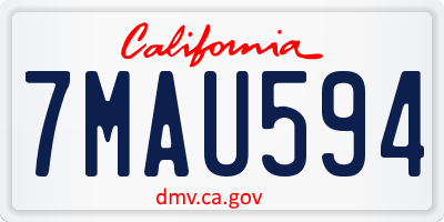 CA license plate 7MAU594