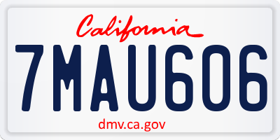 CA license plate 7MAU606