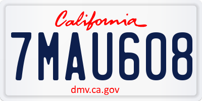 CA license plate 7MAU608