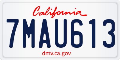 CA license plate 7MAU613