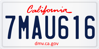 CA license plate 7MAU616