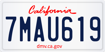 CA license plate 7MAU619
