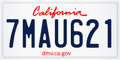 CA license plate 7MAU621