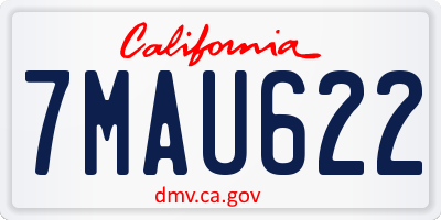 CA license plate 7MAU622