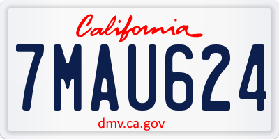 CA license plate 7MAU624
