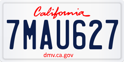 CA license plate 7MAU627