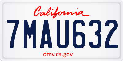 CA license plate 7MAU632