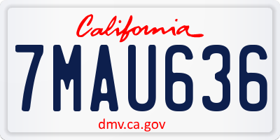 CA license plate 7MAU636