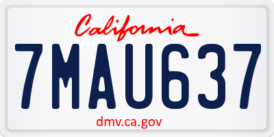 CA license plate 7MAU637