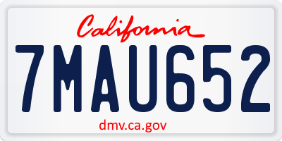 CA license plate 7MAU652