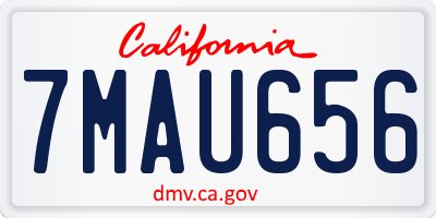 CA license plate 7MAU656