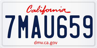 CA license plate 7MAU659