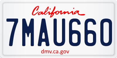 CA license plate 7MAU660