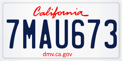 CA license plate 7MAU673