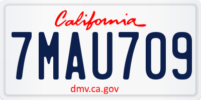 CA license plate 7MAU709