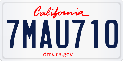 CA license plate 7MAU710