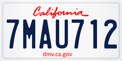 CA license plate 7MAU712
