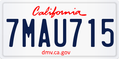 CA license plate 7MAU715