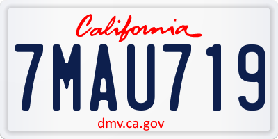 CA license plate 7MAU719