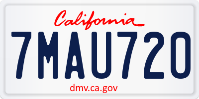 CA license plate 7MAU720