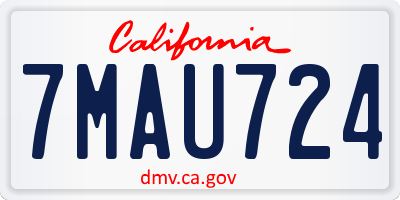 CA license plate 7MAU724