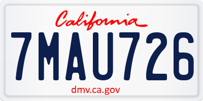 CA license plate 7MAU726