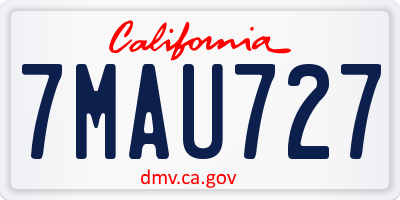 CA license plate 7MAU727