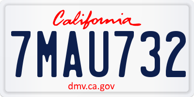 CA license plate 7MAU732