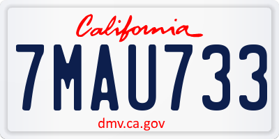 CA license plate 7MAU733