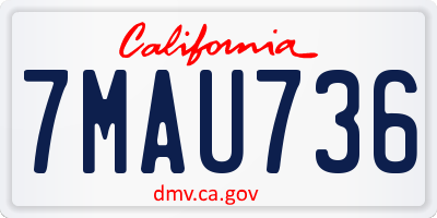 CA license plate 7MAU736